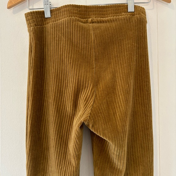 Aerie Small Groove On Ribbed Velour Flare Pants Gold/Copper Bellbottom Boho Soft - Picture 6 of 12